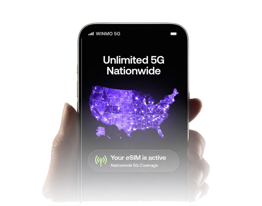 WINMO 5G — Unlimited 5G nationwide coverage, eSIM active